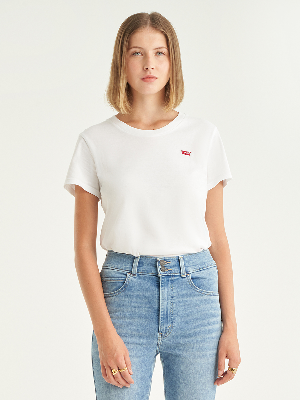 Levis t shirt sales women's white